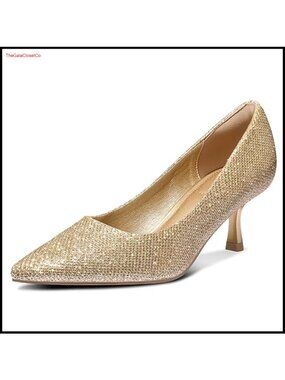 Kitten Heels Closed Toe Pumps Pointed Toe Dress Shoes